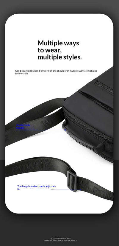Bolsa Bandolera Impermeable para Hombre - Diseño Casual de Un Solo Hombro - Image 20