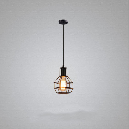 Lámpara de Mesa Estilo Industrial Vintage con Jaula de Hierro