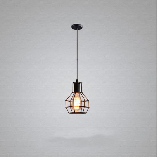 Lámpara de Mesa Estilo Industrial Vintage con Jaula de Hierro