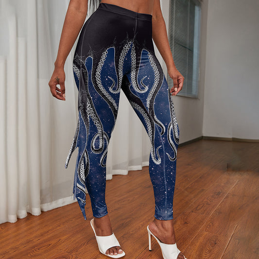 Pantalones Levanta Cadera con Estampado Digital La Sirenita Colorida