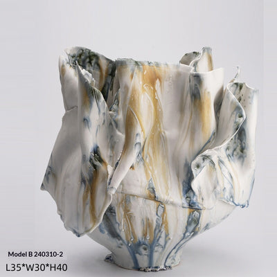 Jarrón de Cerámica Artesanal Estilo Chino Esculpido a Mano - Image 7