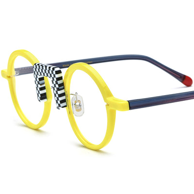 Gafas Redondas Unisex con Marco Mixto Multicolor - Image 5