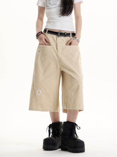 Shorts Casuales con Bordado American Hot Girl - Image 3