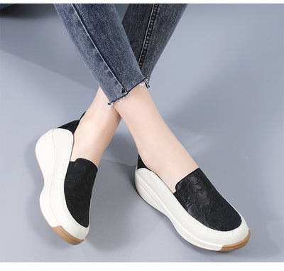 Tenis Blancos Mujer con Suela Gruesa y Cierre Slip-On - Image 15