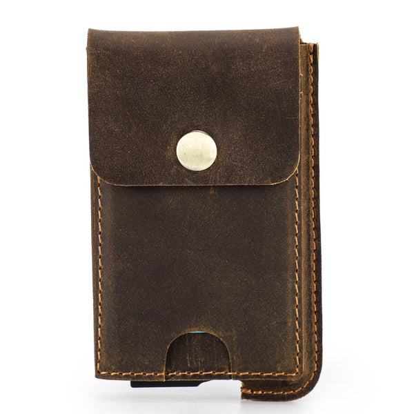 Cartera de Cuero Crazy Horse con Protección RFID y Cierre Automático - Image 7