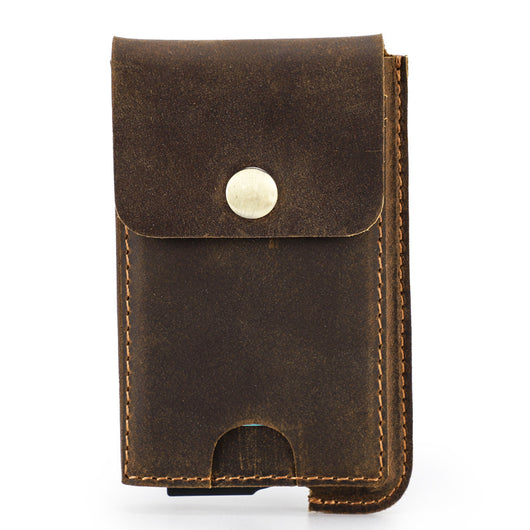 Cartera de Cuero Crazy Horse con Protección RFID y Cierre Automático - Image 7
