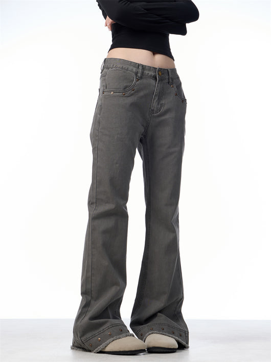Pantalones Skinny Retro Talle Alto Elásticos con Bota Acampanada para Mujer - Image 24