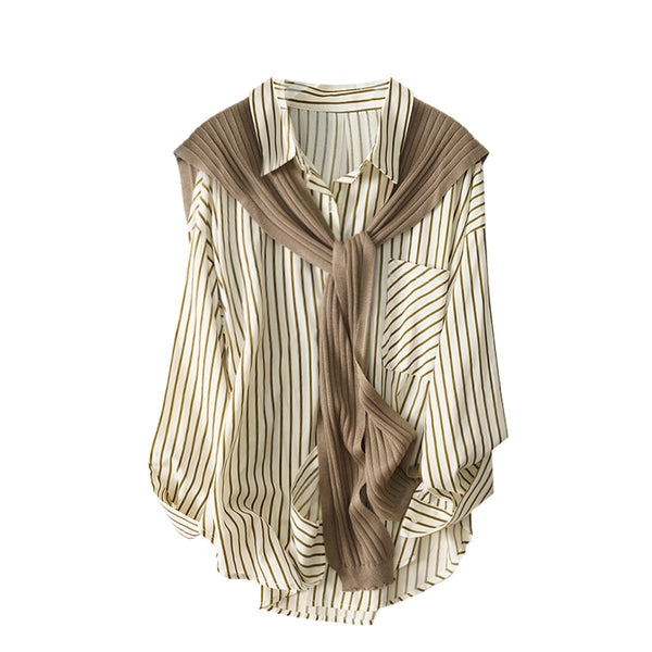 Camisa Chal Francesa Oversize para Mujer