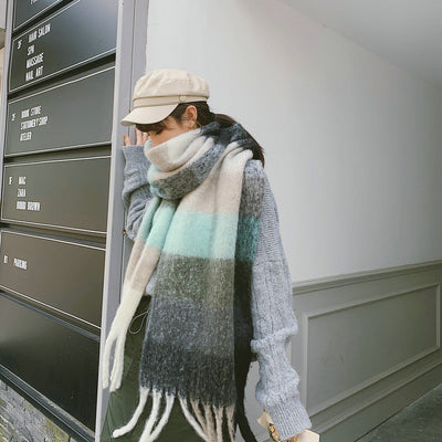 Bufanda Cuadros Mohair a Rayas para Mujer - Image 17