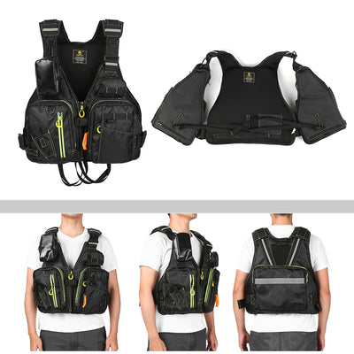 Chaleco Salvavidas de Pesca Impermeable con Bolsillos Desmontables para Adultos - Image 11