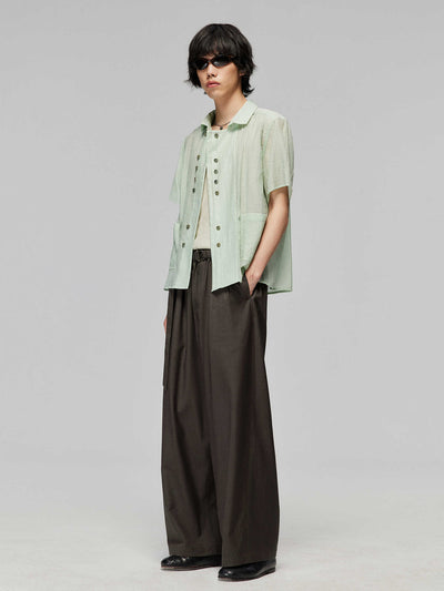 Pantalón Ancho Elegante con Cintura Elástica Ajustable y Encaje - Image 14