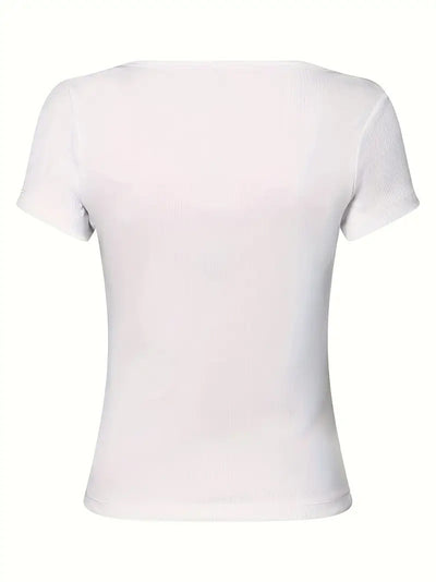Blusa Casual de Botones Cuello Redondo Manga Corta - Image 16