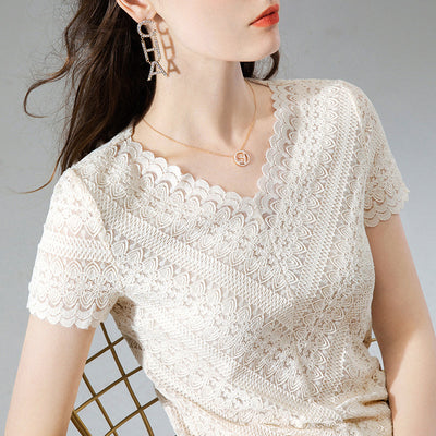 Blusa Occidental Encaje Francés para Mujer - Image 2