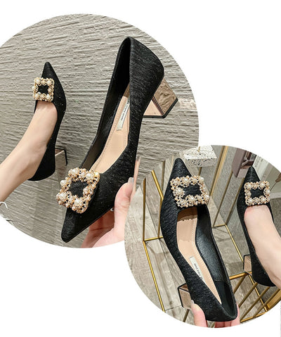 Tacones Altos Punta Afilada Perla Estilo Hada - Image 16