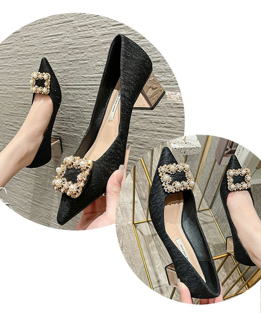 Tacones Altos Punta Afilada Perla Estilo Hada - Image 16