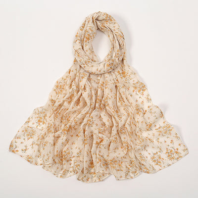 Pañuelo Ligero de Gasa Estampado Floral para Primavera y Verano - Image 2