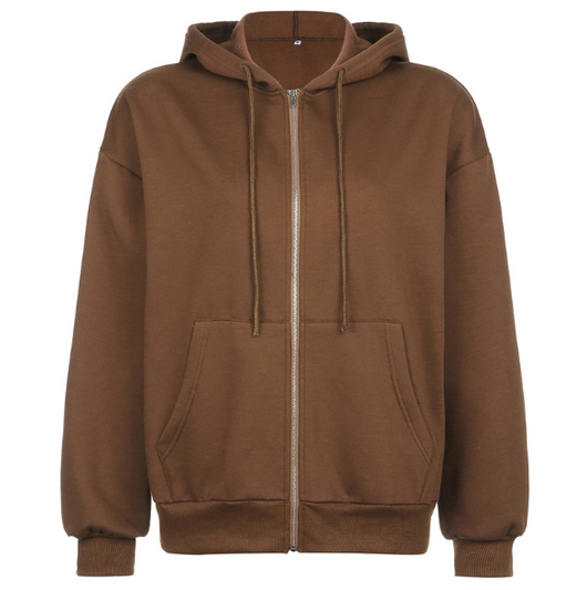 Sudadera Y2K Marrón para Mujer con Cierre - Hoodie Vintage Urbano - Image 14