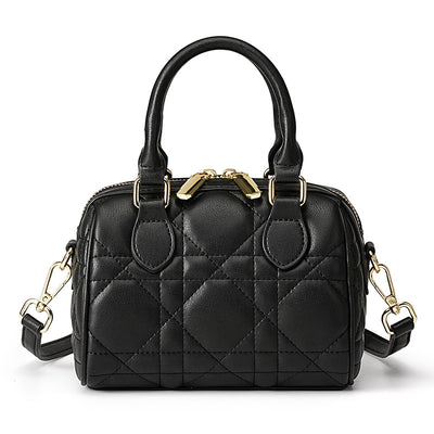 Bolso Mensajero Boston de Cuero Genuino con Diseño Rombo - Image 6