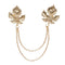 Men's Vintage Chain Fringe Maple Leaf Brooch Dorado