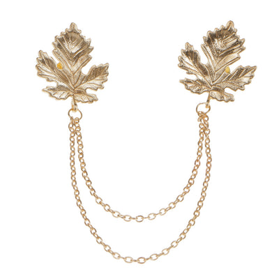 Broche Vintage Hoja de Arce con Cadena y Flecos - Image 2