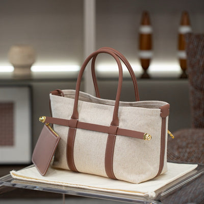Bolso de Cuero Genuino con Asa Simple para Mujer