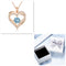 Female 925 Plateado Twelve Birthstone Pendant Necklace Rose Dorado Box March