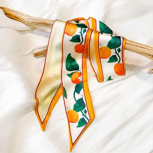 Pañuelo de Seda Estampado con Frutas - Diseño Largo y Elegante para Mujer - Image 14