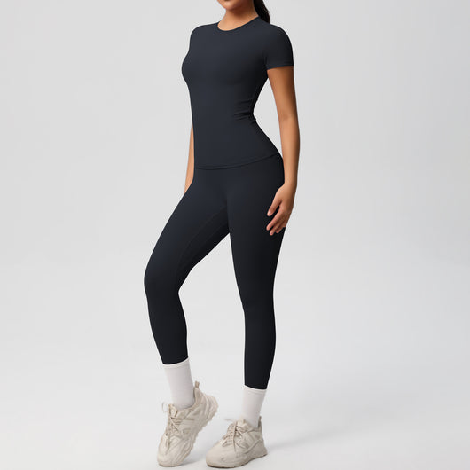 Conjunto Deportivo Mujer: Playera y Pantalón Yoga Cintura Alta - Image 6