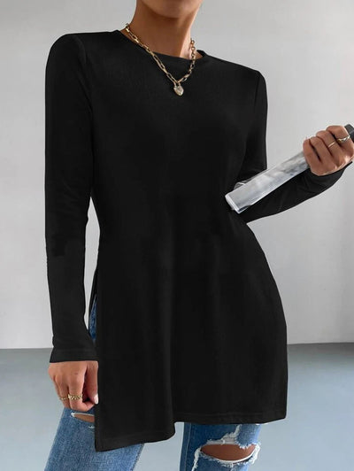Camiseta Larga de Otoño e Invierno con Aberturas Laterales - Image 13