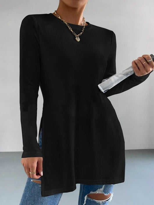 Camiseta Larga de Otoño e Invierno con Aberturas Laterales - Image 13