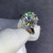 Drop-shaped Diamond Cut Yellow High Carbon Rhinestone Ring G Color No 5