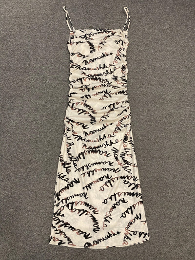 Vestido Halter Estampado Ajustado Largo Medio - Image 17