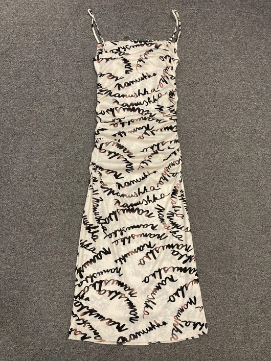 Vestido Halter Estampado Ajustado Largo Medio - Image 17