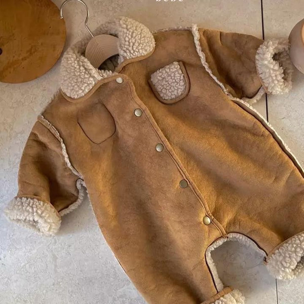 Pijama Tipo Jumpsuit de Felpa para Niños - Estilo Coreano