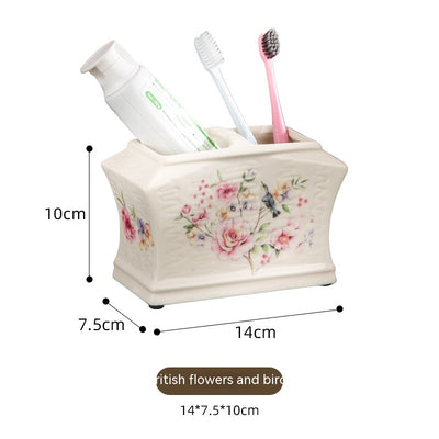 Organizador de Baño Cerámico con Tapa - Porta Cepillos para Parejas - Image 9