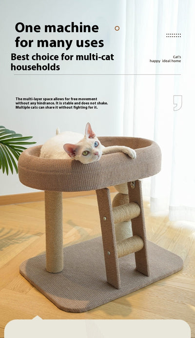 Nido para Gatos con Rascador de Cuerda de Cáñamo y Bordes Biselados - Image 9