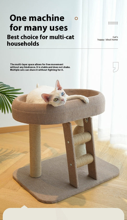 Nido para Gatos con Rascador de Cuerda de Cáñamo y Bordes Biselados - Image 9