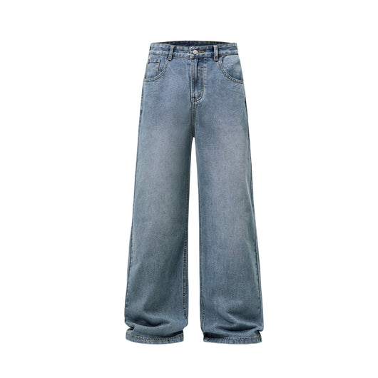 Pantalones Vaqueros Holgados Lavados Estilo Americano para Hombre - Image 4