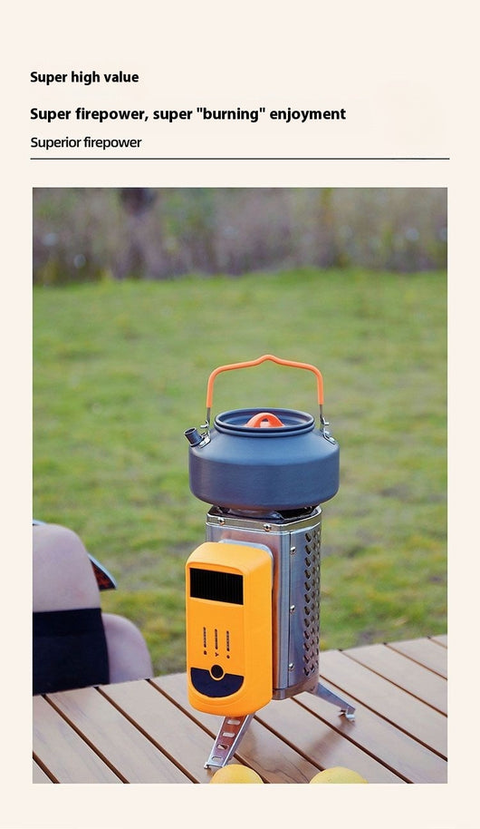 Estufa Portátil de Leña con Generador Térmico para Camping y Asados - Image 12