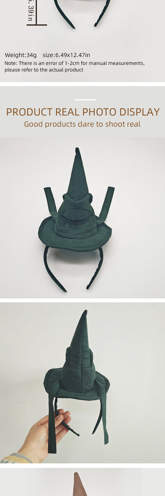 Diadema Sombrero de Bruja Mágico para Fotos de Fiesta de Halloween - Image 16