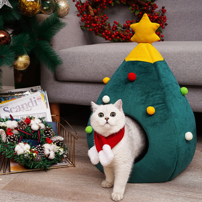 Cama Cueva Térmica para Gatos y Perros - Nido Navideño Cómodo y Lavable - Image 6