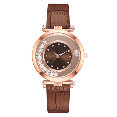 Reloj de Moda con Cristales Brillantes y Correa de Cuero Serpentina - Image 7