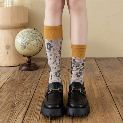 Calcetines de Algodón Puro para Mujer con Diseño Floral - Image 20