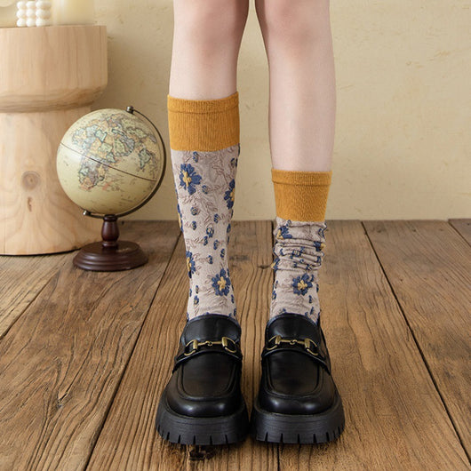 Calcetines de Algodón Puro para Mujer con Diseño Floral - Image 20