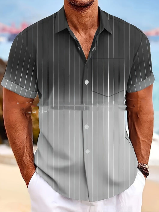 Camisa Casual con Cuello y Estampado 3D para Hombre - Image 16