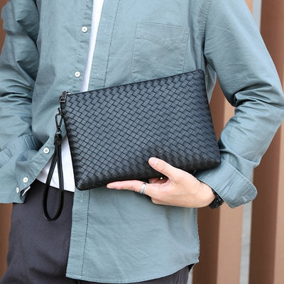Bolso de Mano Tejido Cuadros PU Piel Premium