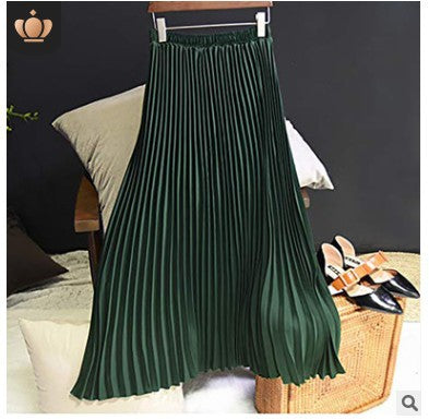 Falda Midi Cintura Alta Elástica de Gasa Liso - Image 12