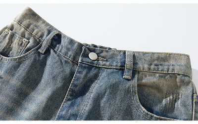 Pantalones Vaqueros Rotos Camuflaje Estilo Urbano Americano para Hombre - Image 8