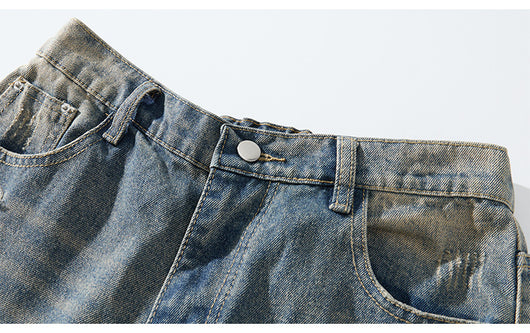Pantalones Vaqueros Rotos Camuflaje Estilo Urbano Americano para Hombre - Image 8