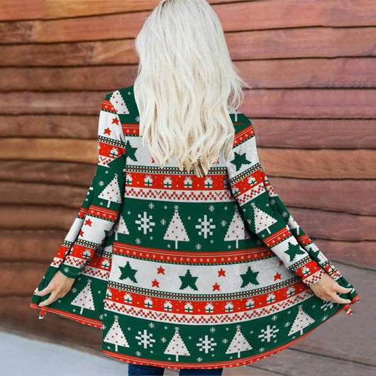 Abrigo Navideño para Mujer con Impresión Digital de Moda - Image 17